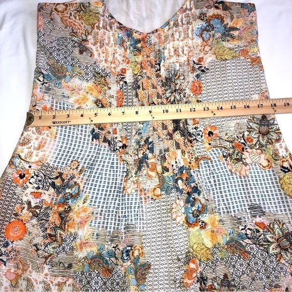 Sanctuary Sleeveless Mixed Print Summer Dress Size S Pleated Tiered Viscose - Picture 7 of 12